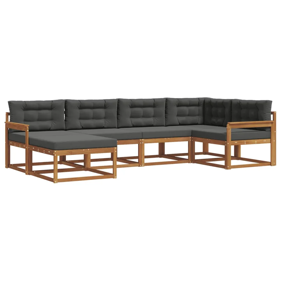 Ensemble de canapés d'extérieur 6 pcs Naturel et Anthracite - 2