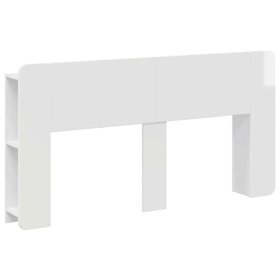Cabinet de Tête de Lit Blanc brillant Bois d'ingénierie - 2