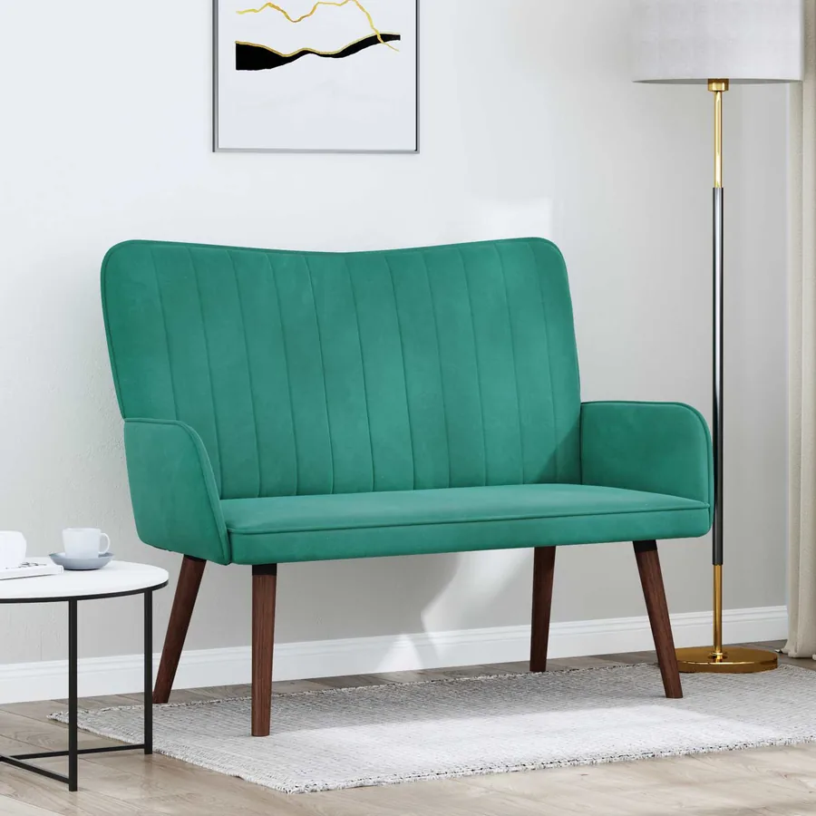 Sofa 2 places Turquoise 115 x 61 x 87 cm Velours