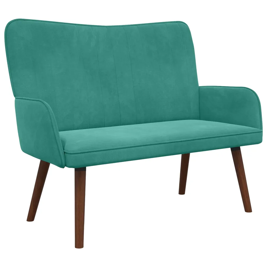 Sofa 2 places Turquoise 115 x 61 x 87 cm Velours - 2