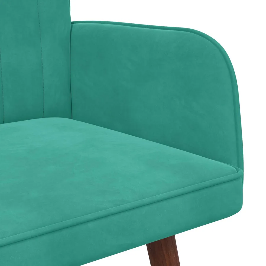 Sofa 2 places Turquoise 115 x 61 x 87 cm Velours - 7