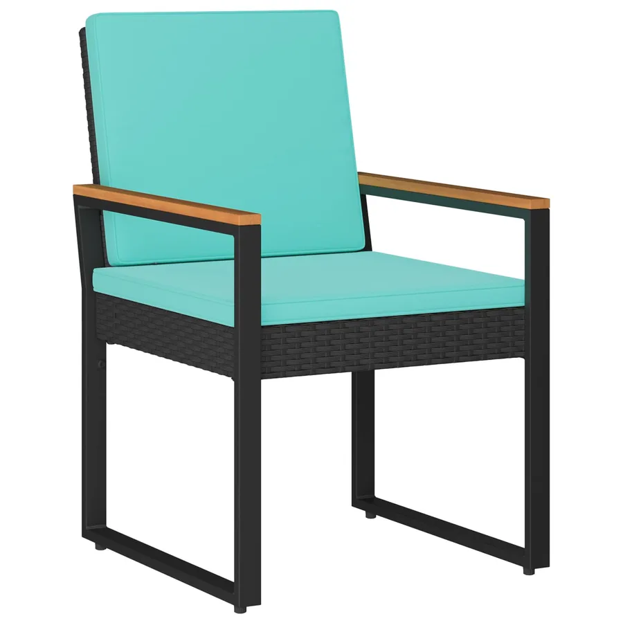 Ensemble de meubles d'extérieur 4 pcs Noir et turquoise - 4