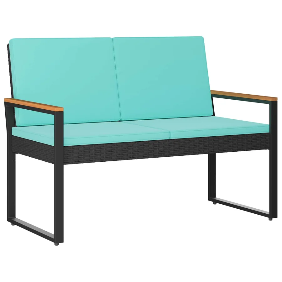 Ensemble de meubles d'extérieur 4 pcs Noir et turquoise - 5
