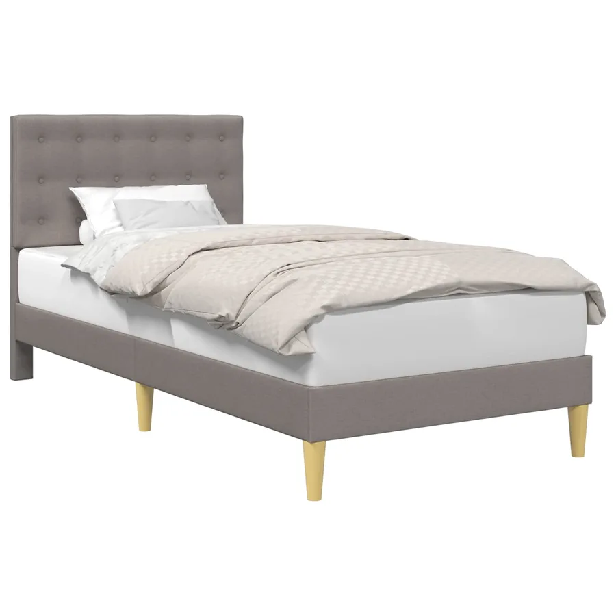 Cadre de lit avec tête de lit Taupe 80 x 200 cm Tissu - 2