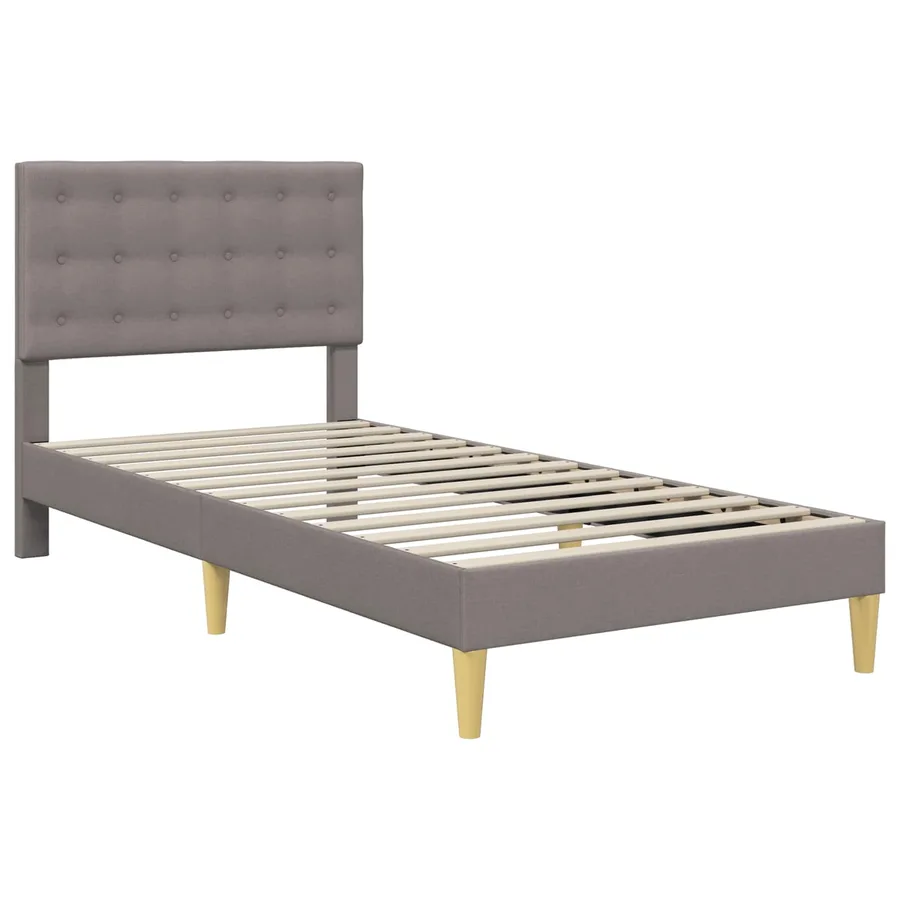 Cadre de lit avec tête de lit Taupe 80 x 200 cm Tissu - 3