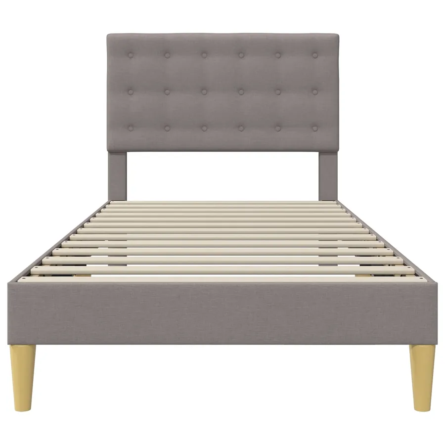 Cadre de lit avec tête de lit Taupe 80 x 200 cm Tissu - 4