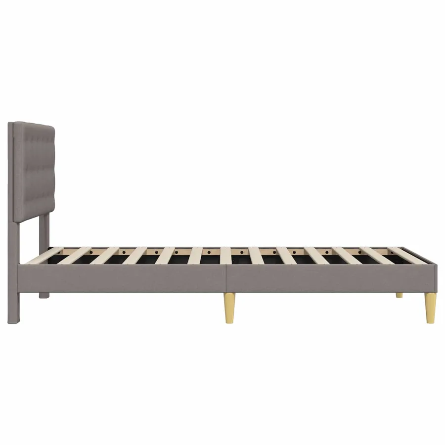 Cadre de lit avec tête de lit Taupe 80 x 200 cm Tissu - 5