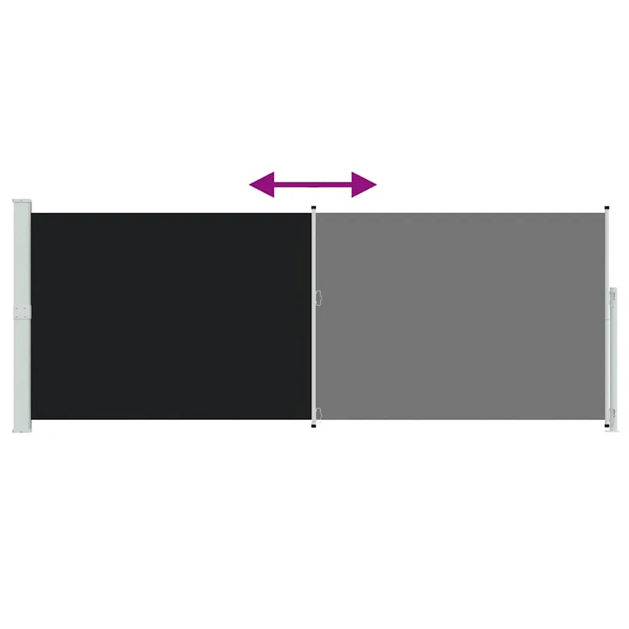 Auvent latéral rétractable de patio 180x500 cm Noir - 7