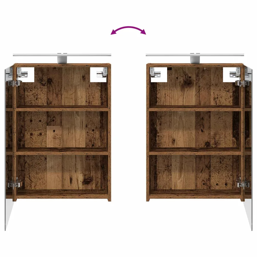 Ensemble d'armoire de salle de bain 5 pcs Bois ancien - 12