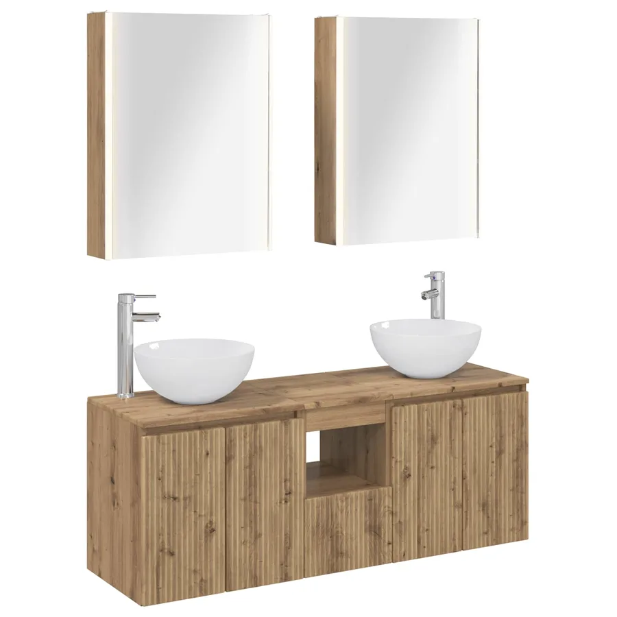 Ensemble d'armoire de salle de bain 5 pc Chêne artisanal - 2