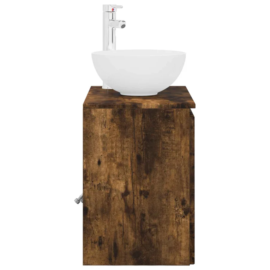 Vanité de lavabo mural Chêne fumé 49,5 x 41 x 64,5 cm - 4