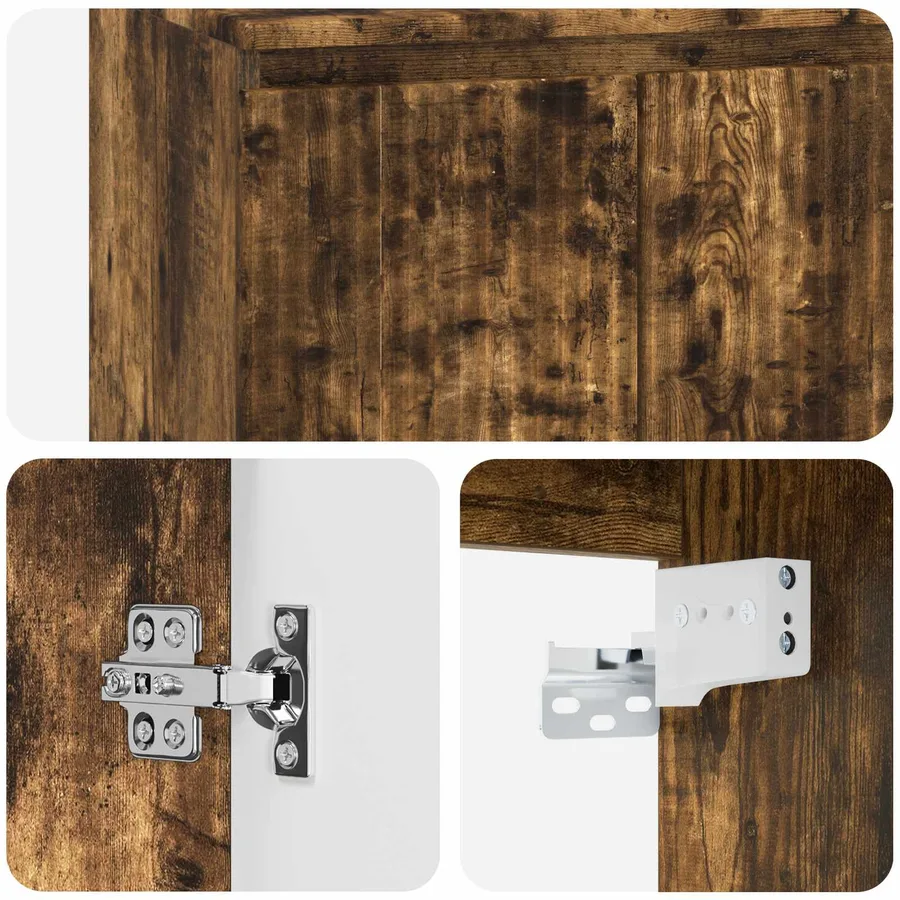 Vanité de lavabo mural Chêne fumé 49,5 x 41 x 64,5 cm - 6