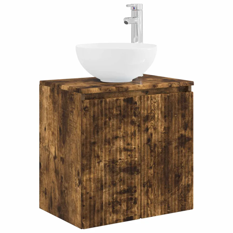 Ensemble d'armoire de salle de bain 5 pcs Chêne fumé - 5