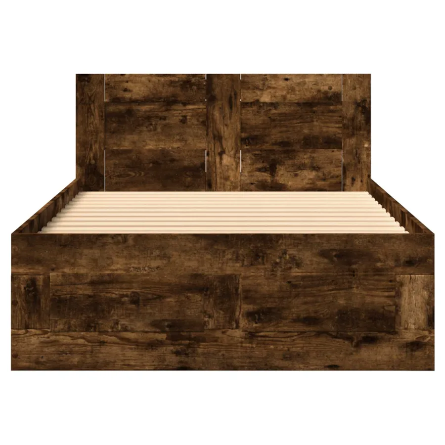 Cadre de lit avec tiroir 2 pc Chêne fumé Bois d'ingénierie - 5