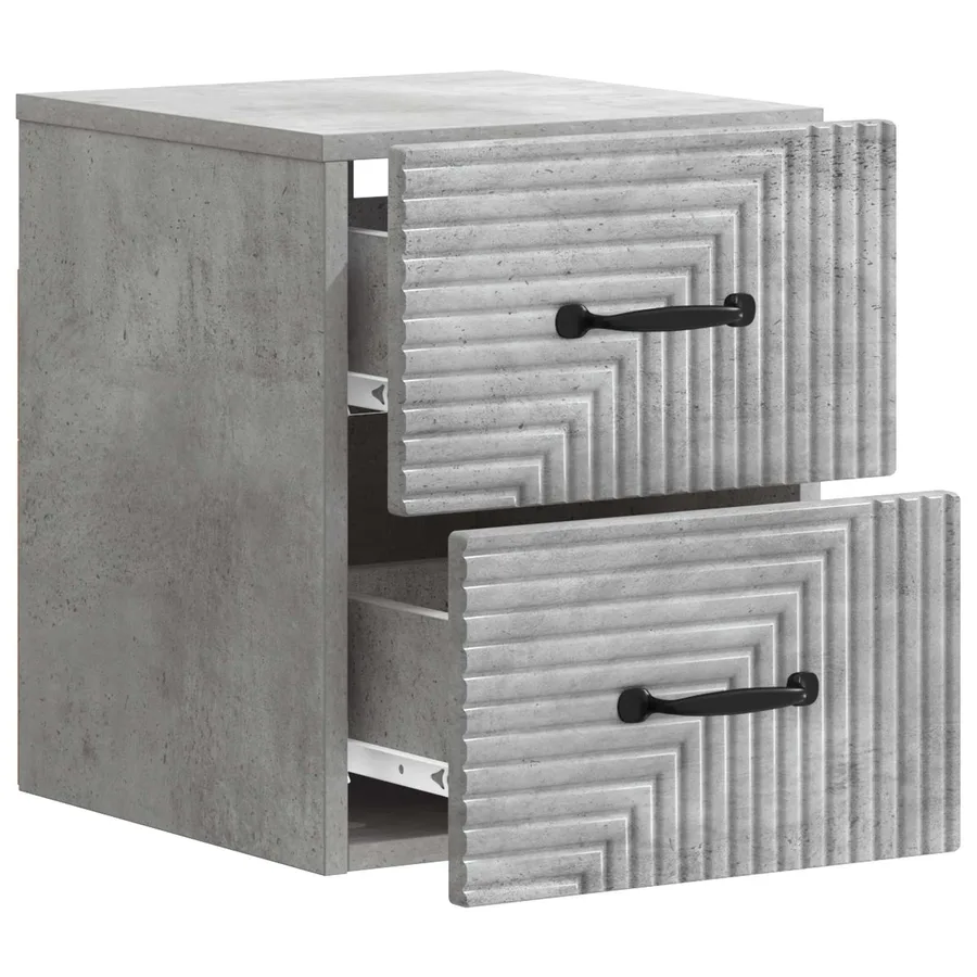 Cabinet de chevet mural Gris béton 34,5 x 33 x 40 cm - 4