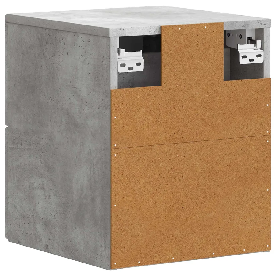 Cabinet de chevet mural Gris béton 34,5 x 33 x 40 cm - 7
