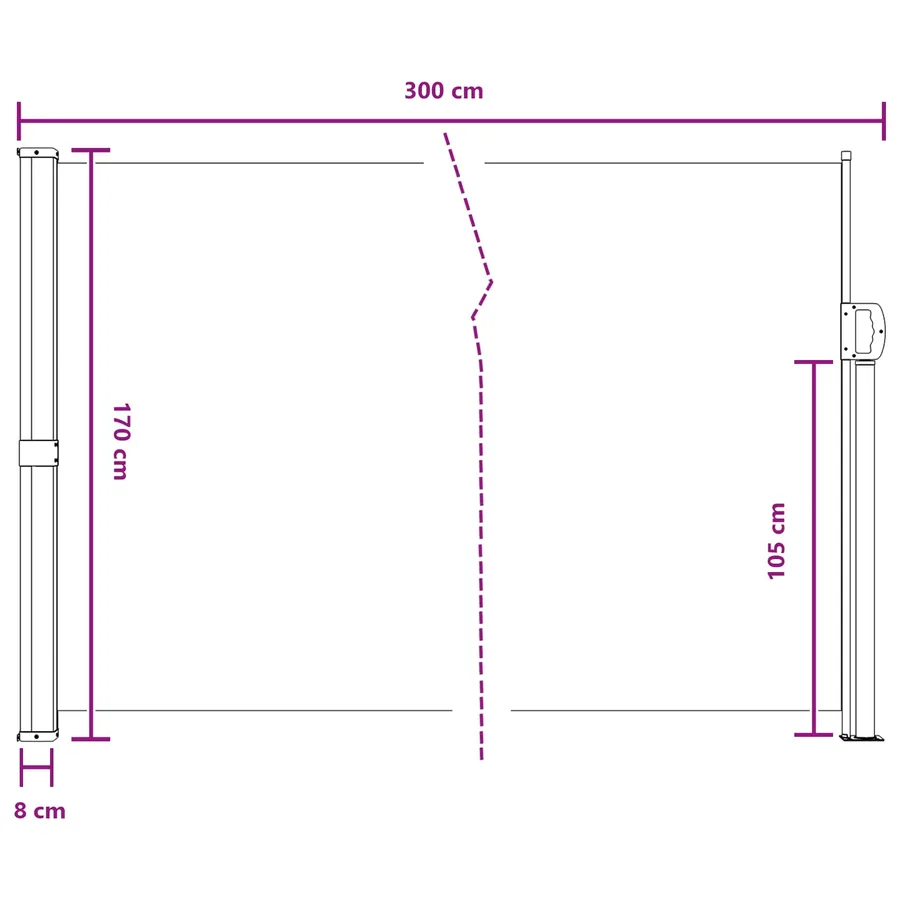 Store latéral rétractable Anthracite 300 x 170 cm Polyester - 8