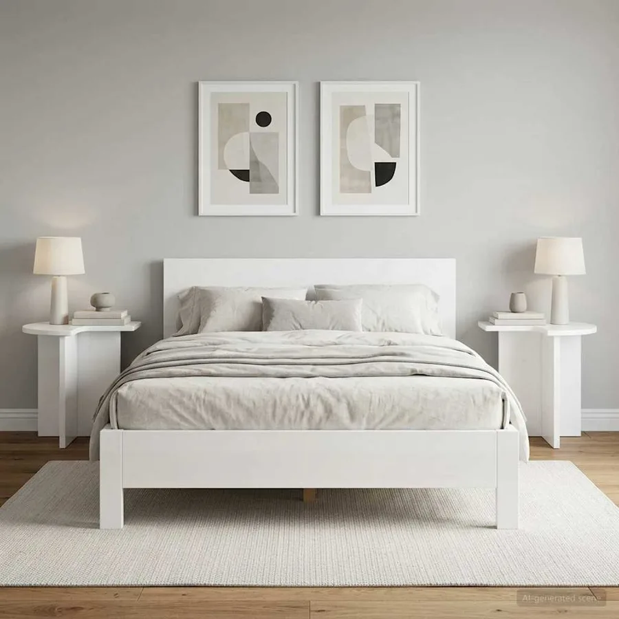 Table d'appoint avec stockage 2 pcs Blanc brillant Ø 39 x 38 cm - 4