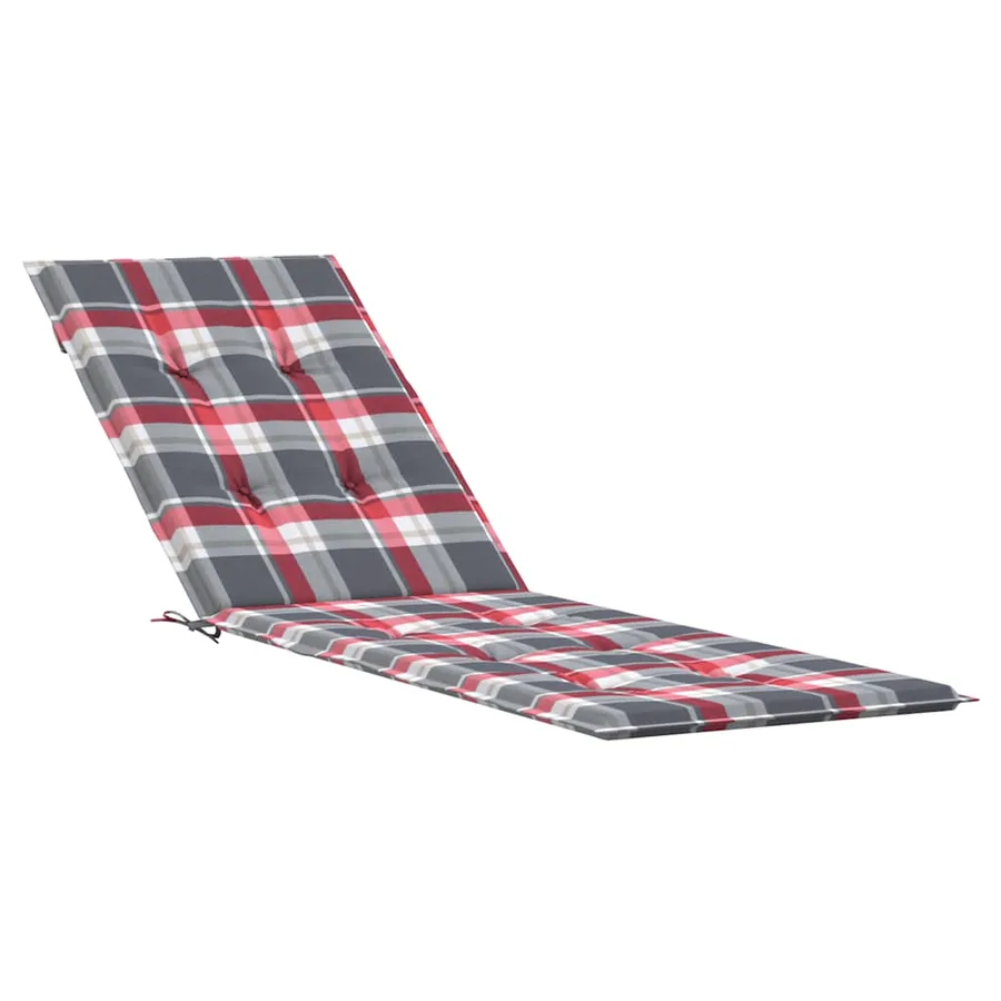 Coussin de chaise de terrasse carreaux rouge (75+105)x50x4 cm - 2