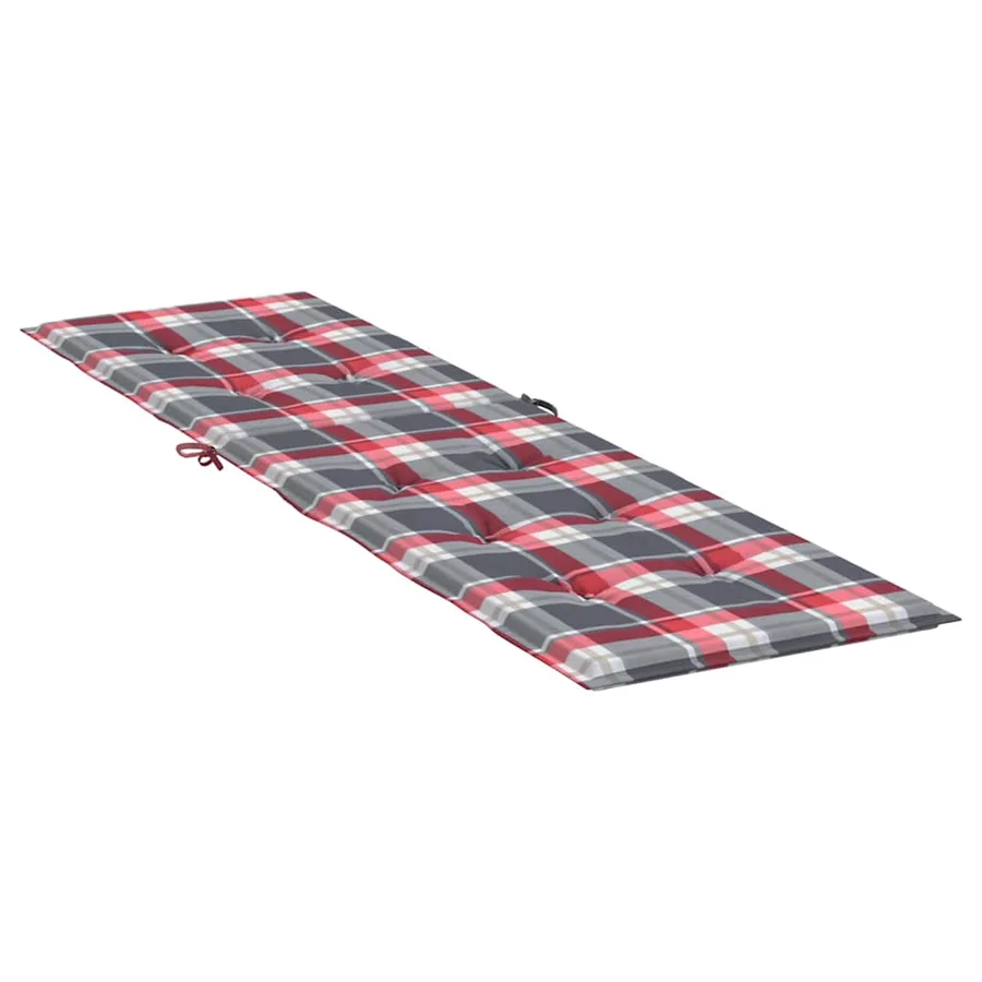 Coussin de chaise de terrasse carreaux rouge (75+105)x50x4 cm - 4