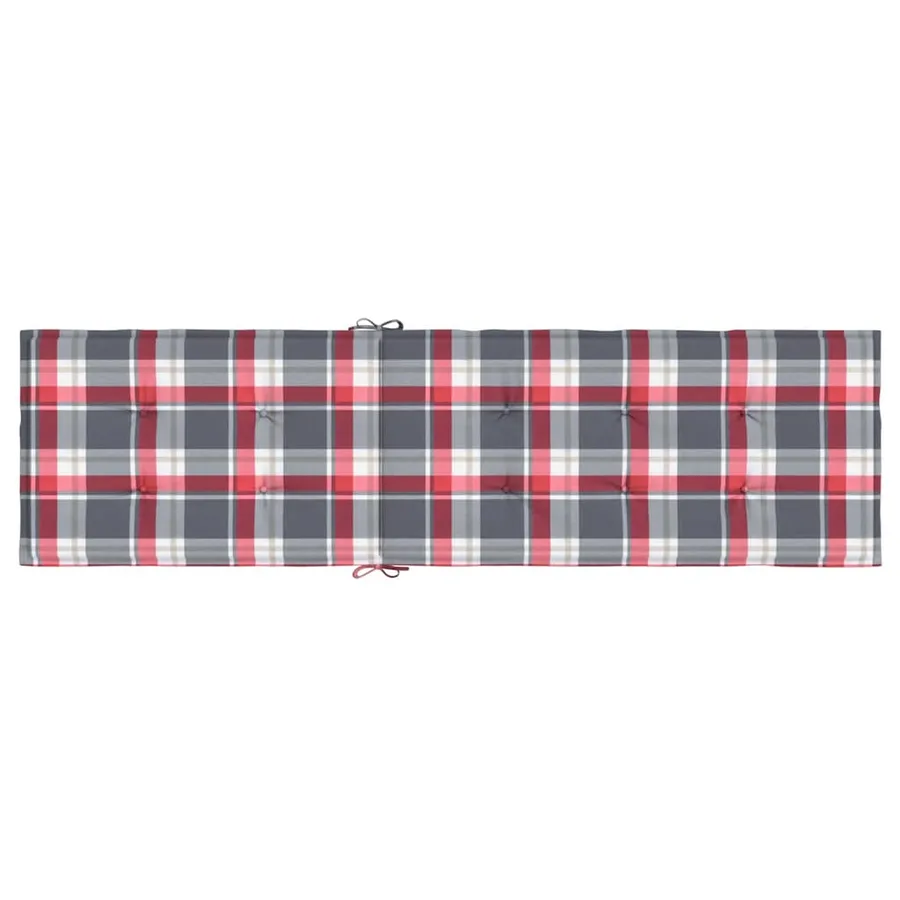 Coussin de chaise de terrasse carreaux rouge (75+105)x50x4 cm - 5