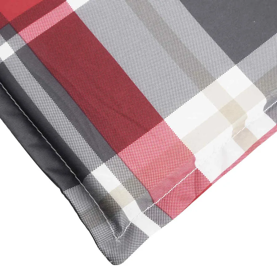 Coussin de chaise de terrasse carreaux rouge (75+105)x50x4 cm - 6