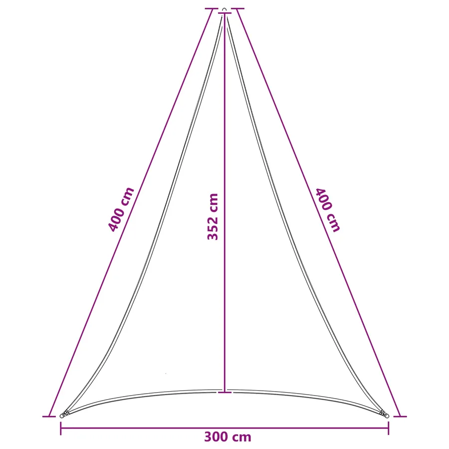 Voile d'ombre 3 x 4 x 4 m HDPE - 8