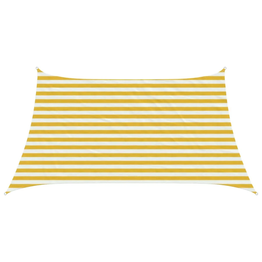 Voile d'ombre Jaune et blanc 3 / 4 x 2 m HDPE