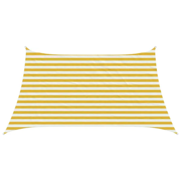 Voile d'ombre Jaune et blanc 3 / 4 x 2 m HDPE
