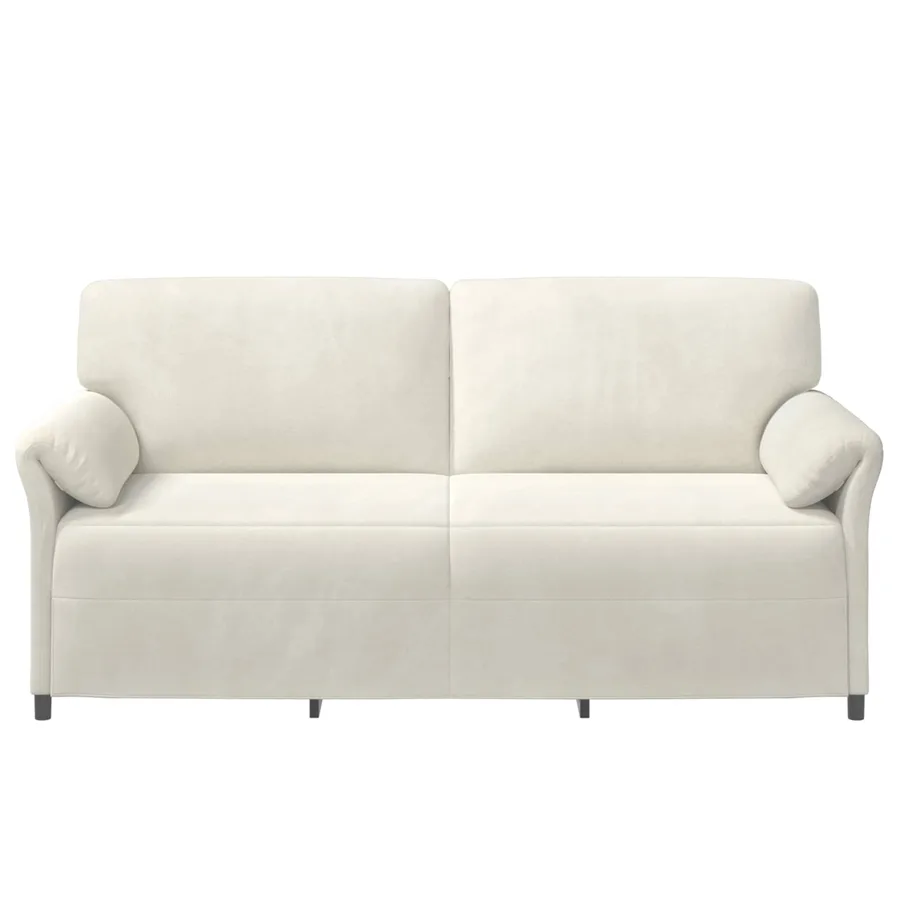 Sofa 3 places Crème 198 x 83 x 95 cm Velours - 3
