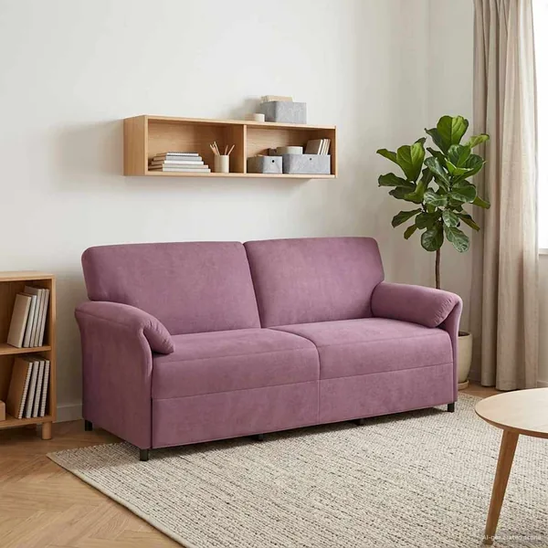 Sofa 3 places Pourpre 198 x 83 x 95 cm Velours