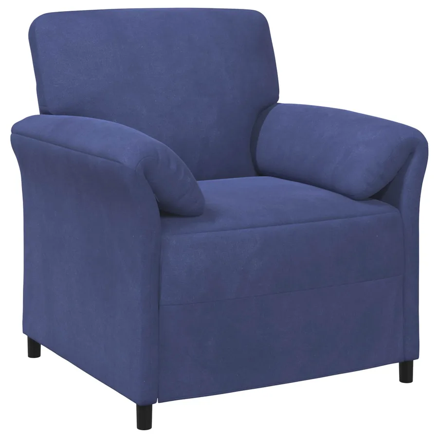 Canapé 1 place Bleu police 88 x 83 x 95 cm Velours - 2