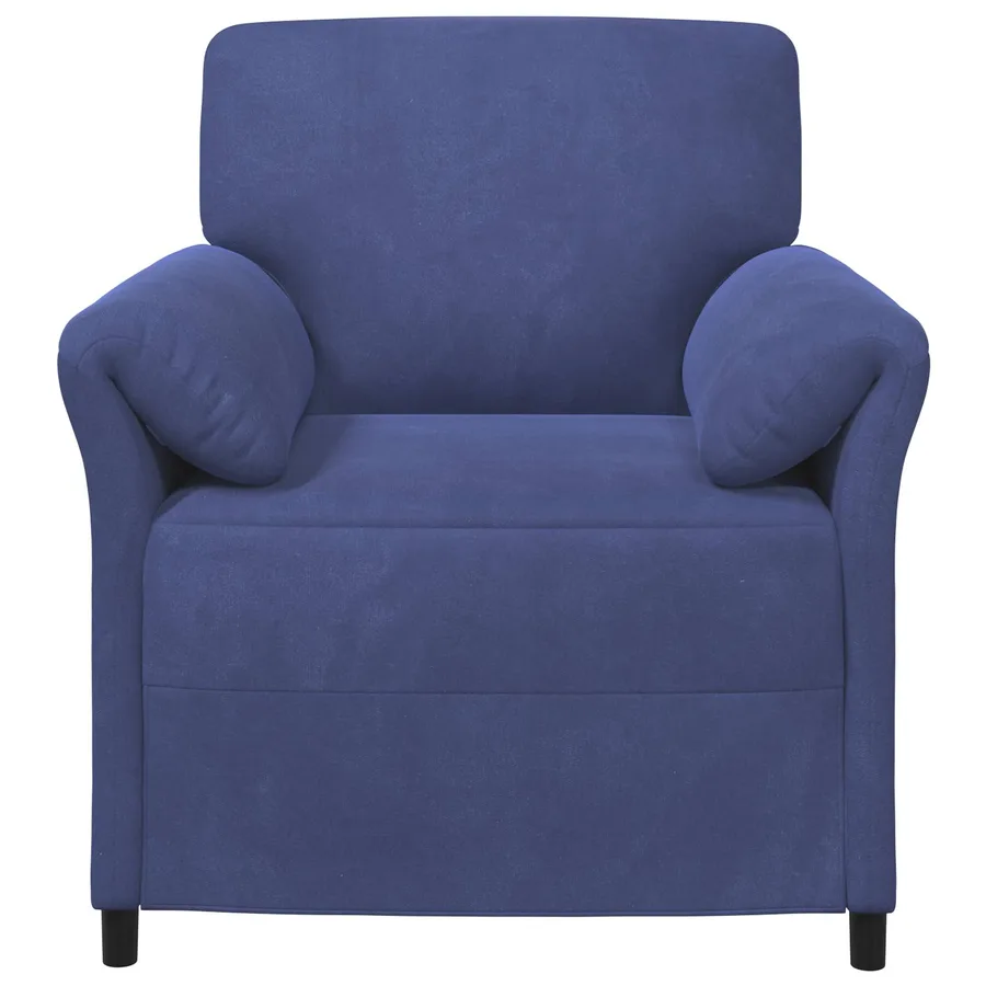 Canapé 1 place Bleu police 88 x 83 x 95 cm Velours - 3