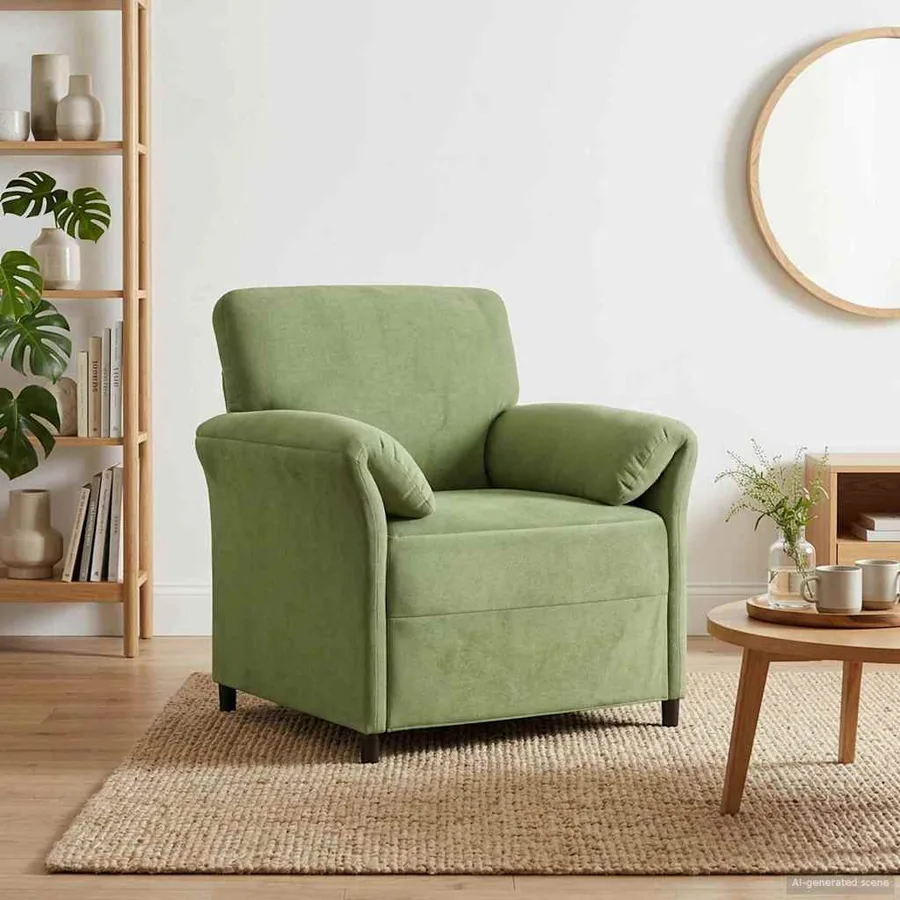 Canapé 1 place Vert clair 88 x 83 x 95 cm Velours