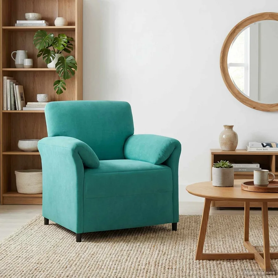 Canapé 1 place Turquoise 88 x 83 x 95 cm Velours