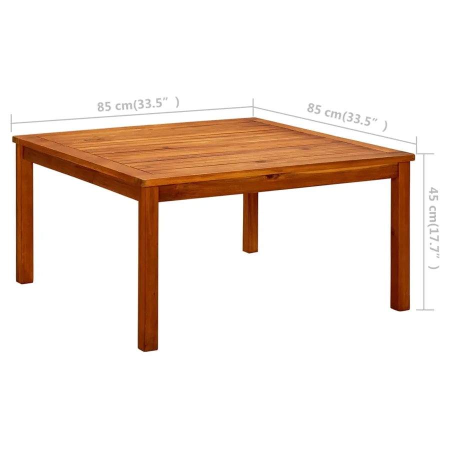 Table basse de jardin 85x85x45 cm Bois solide d'acacia - 7