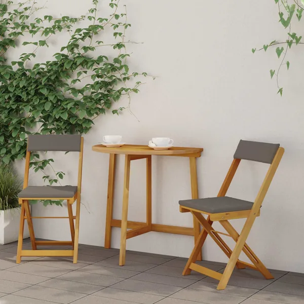 Chaises de bistrot d'extérieur 2 pcs Gris foncé 40 x 53 x 80 cm
