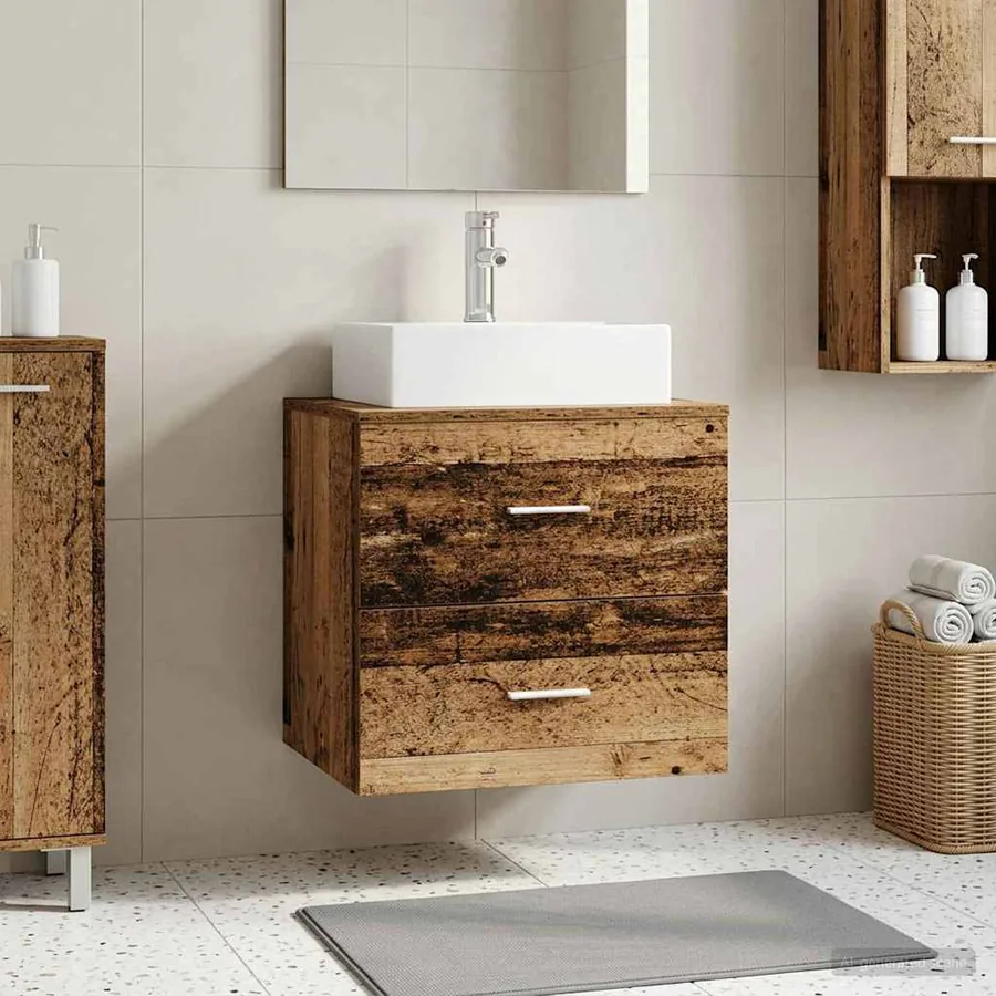 Vanité de lavabo mural Bois ancien 49,5 x 41 x 62,5 cm