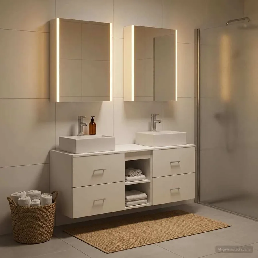 Ensemble de mobilier de salle de bain 5 pcs Blanc