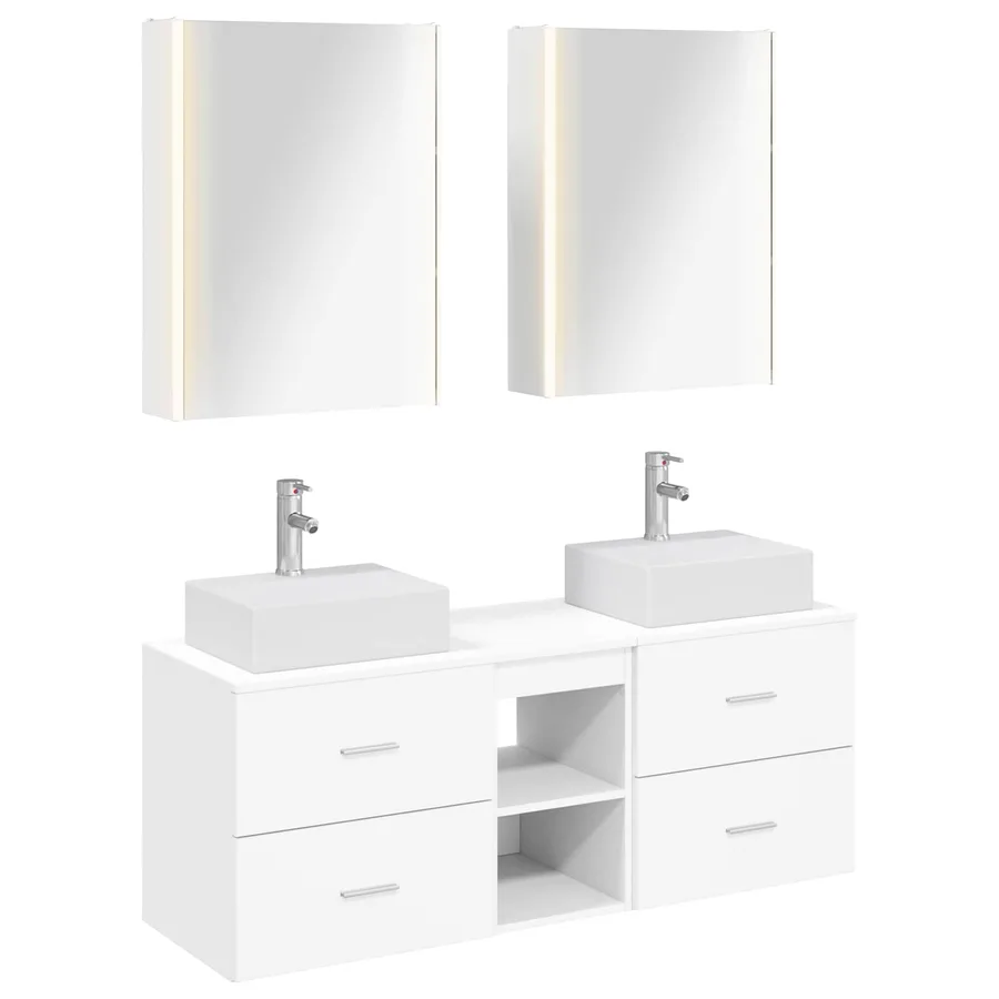 Ensemble de mobilier de salle de bain 5 pcs Blanc - 2