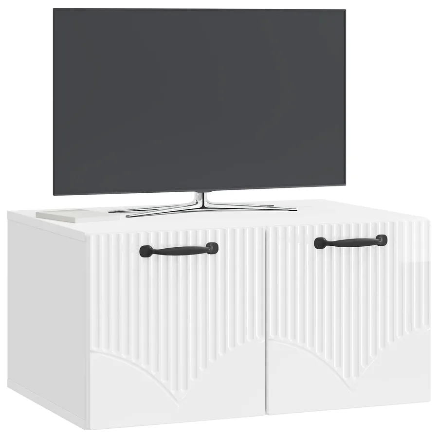Meuble TV mural Montage mural Blanc brillant 59,5 x 41 x 30 cm - 3