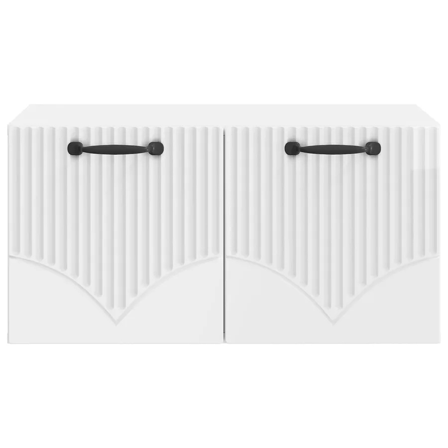 Meuble TV mural Montage mural Blanc brillant 59,5 x 41 x 30 cm - 6