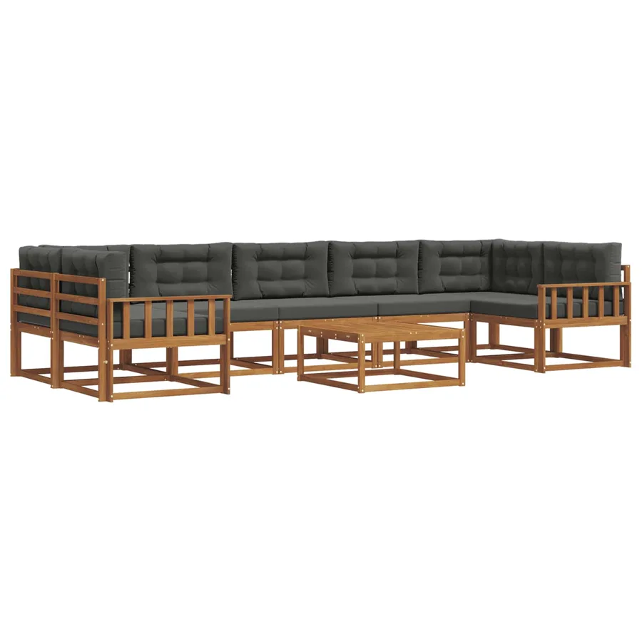 Ensemble de canapés d'extérieur 8 pcs Naturel et Anthracite - 2