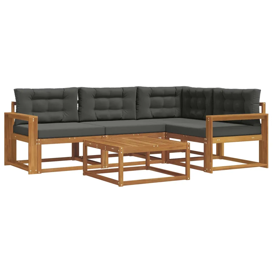 Ensemble de canapés d'extérieur 5 pcs Naturel et Anthracite - 2