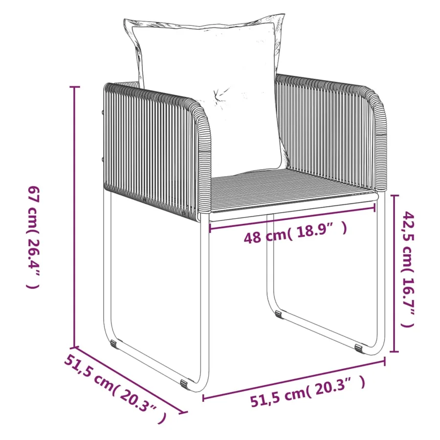 Ensemble à manger de jardin 5 pcs Noir - 11