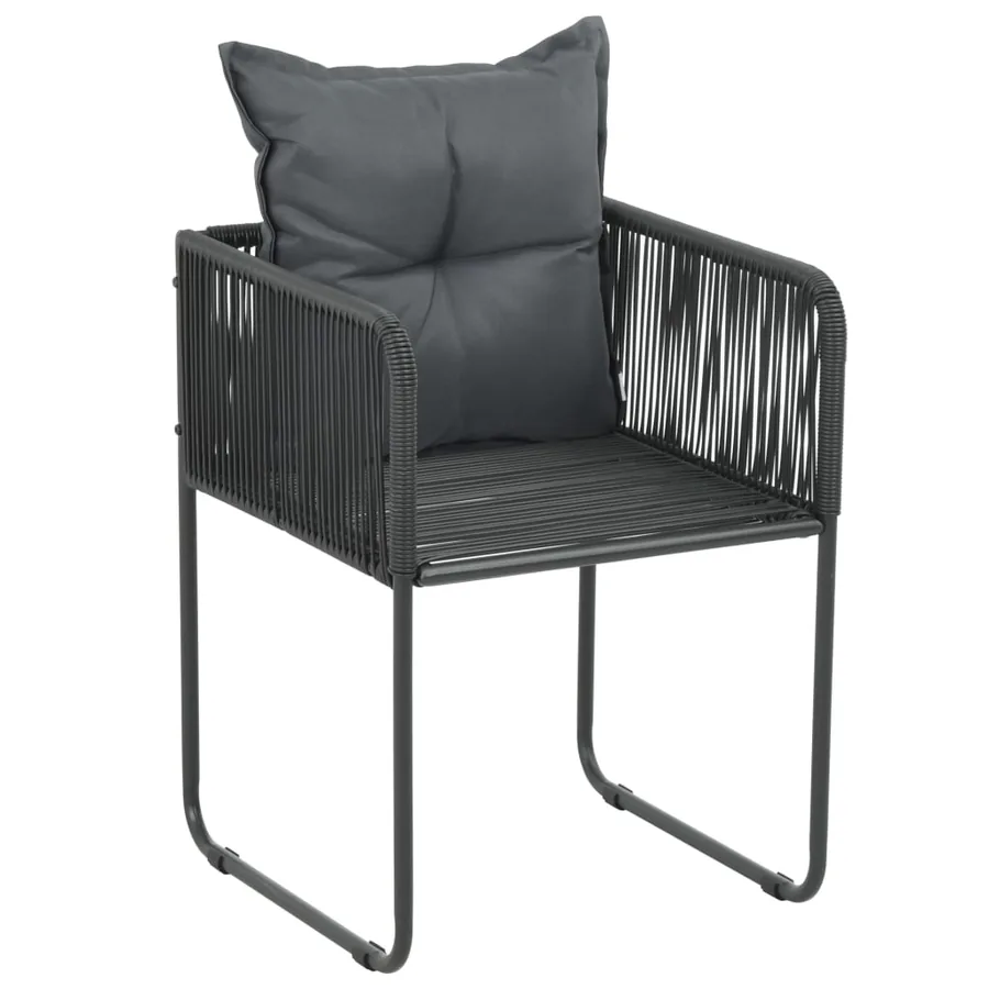 Ensemble à manger de jardin 5 pcs Noir - 5