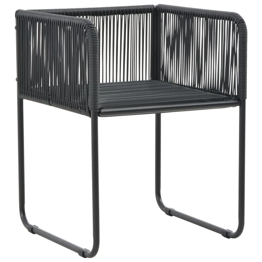Ensemble à manger de jardin 5 pcs Noir - 6