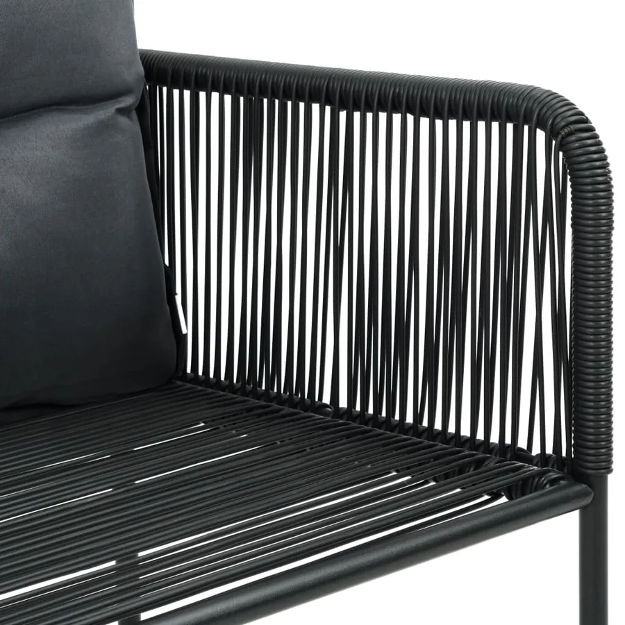 Ensemble à manger de jardin 5 pcs Noir - 7