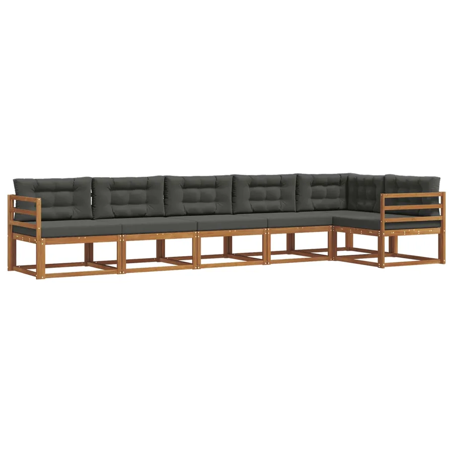 Ensemble de canapés d'extérieur 6 pcs Naturel et Anthracite - 2