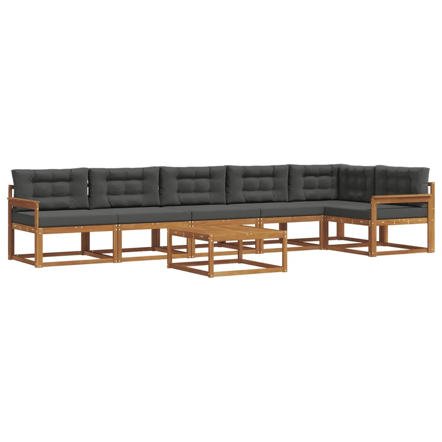 Ensemble de canapés d'extérieur 7 pcs Naturel et Anthracite - 2